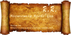 Rozenzweig Rozália névjegykártya